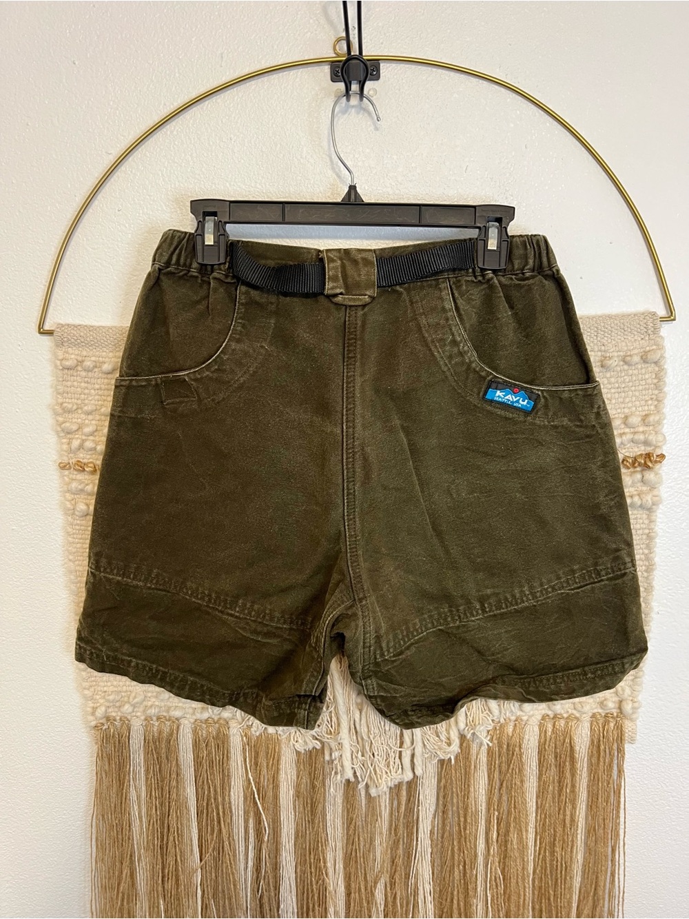 KAVU Men's Olive Green Outdoor Chilli Lite Shorts M 100% Cotton - Picture 4 of 4